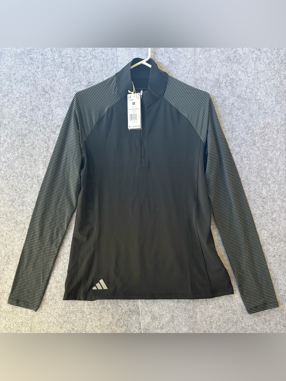 adidas Black and Gray Quarter-Zip Training Top